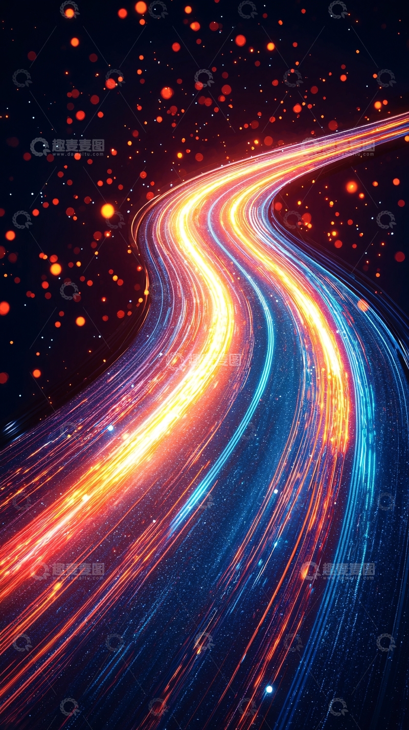 高清大图下载【趣麦麦图】光影流动的星际公路