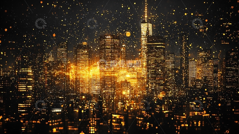 高清大图下载【趣麦麦图】黄金都市夜景