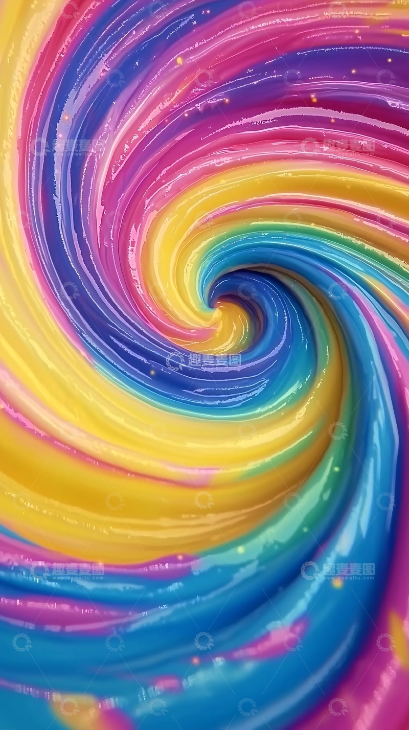 高清大图下载【趣麦麦图】彩虹漩涡粘液