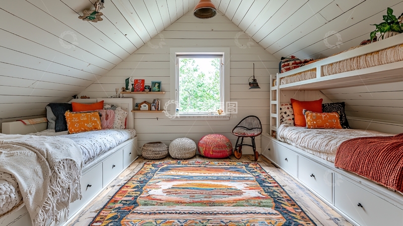 高清大图下载【趣麦麦图】阁楼儿童房温馨设计
