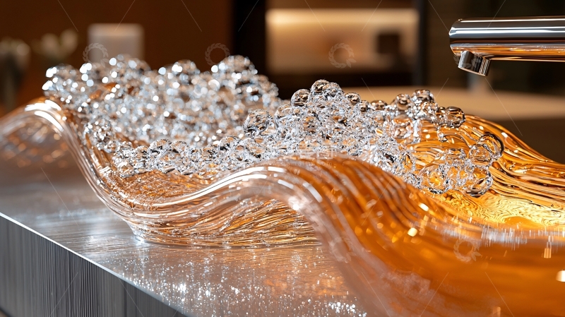 高清大图下载【趣麦麦图】透明玻璃艺术洗脸盆