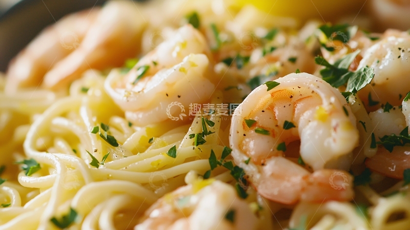 高清大图下载【趣麦麦图】柠檬黄油虾意面