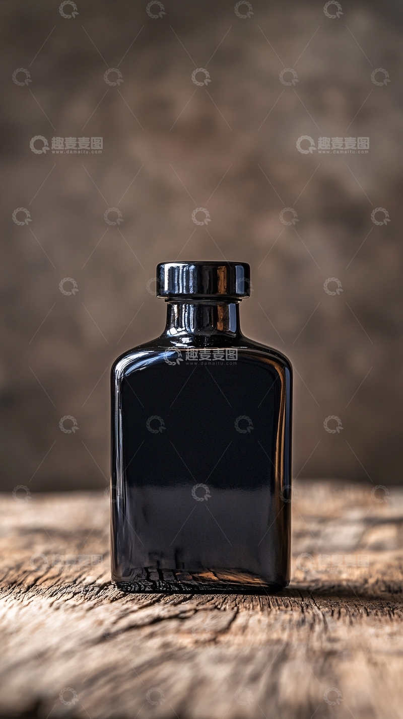 高清大图下载【趣麦麦图】黑色方形香水瓶