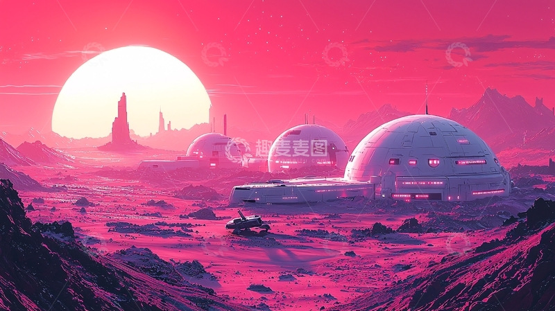 高清大图下载【趣麦麦图】粉色星球基地