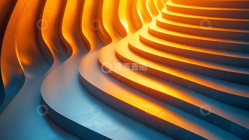 高清大图下载【趣麦麦图】抽象曲线光影渐变