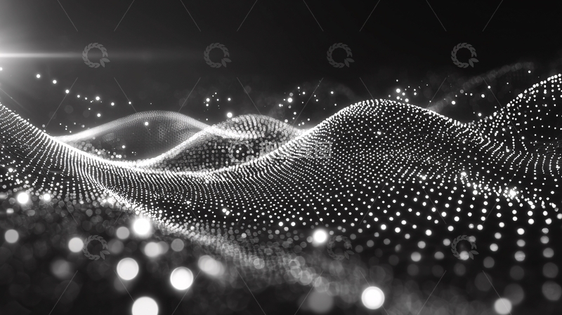 高清大图下载【趣麦麦图】抽象黑白色数据波浪