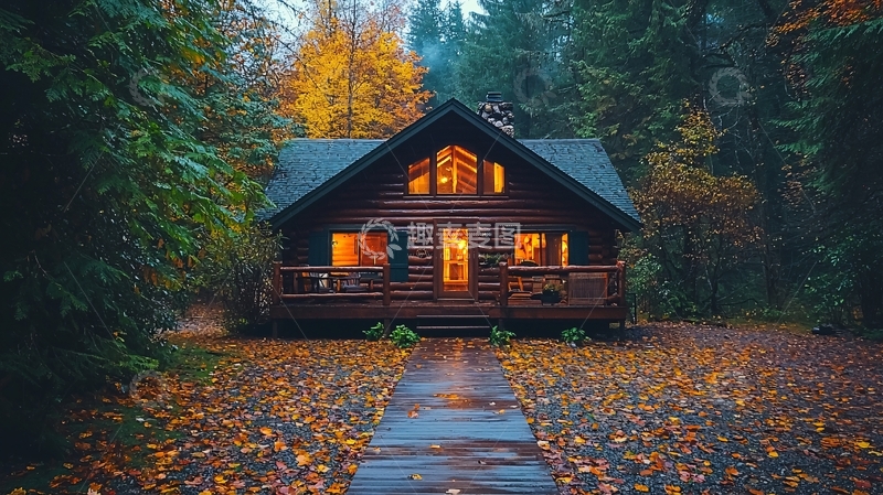 高清大图下载【趣麦麦图】森林木屋1