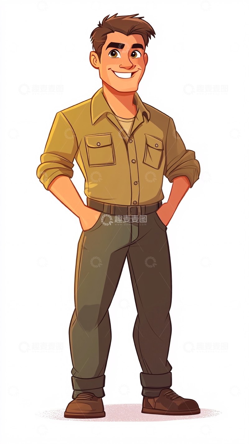 高清大图下载【趣麦麦图】卡通男士