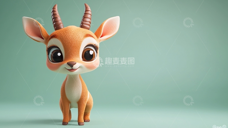 高清大图下载【趣麦麦图】卡通小羚羊