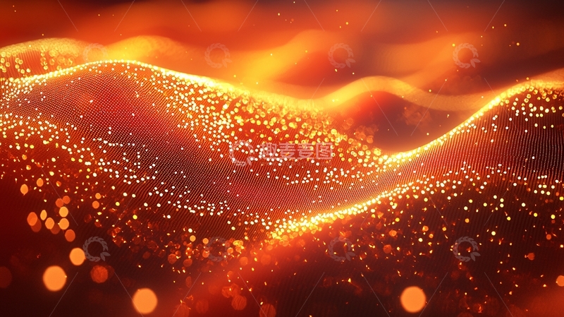 高清大图下载【趣麦麦图】燃烧的粒子波浪