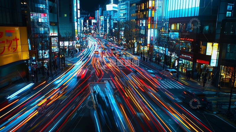 高清大图下载【趣麦麦图】霓虹灯下的都市夜景