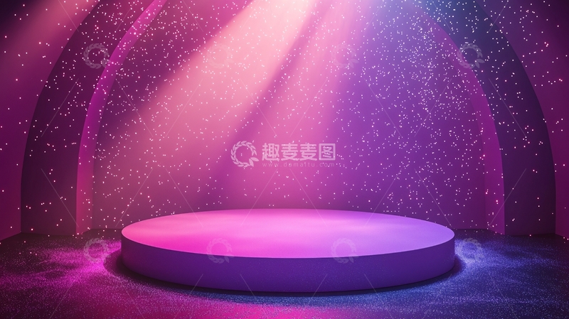 高清大图下载【趣麦麦图】梦幻紫色舞台背景