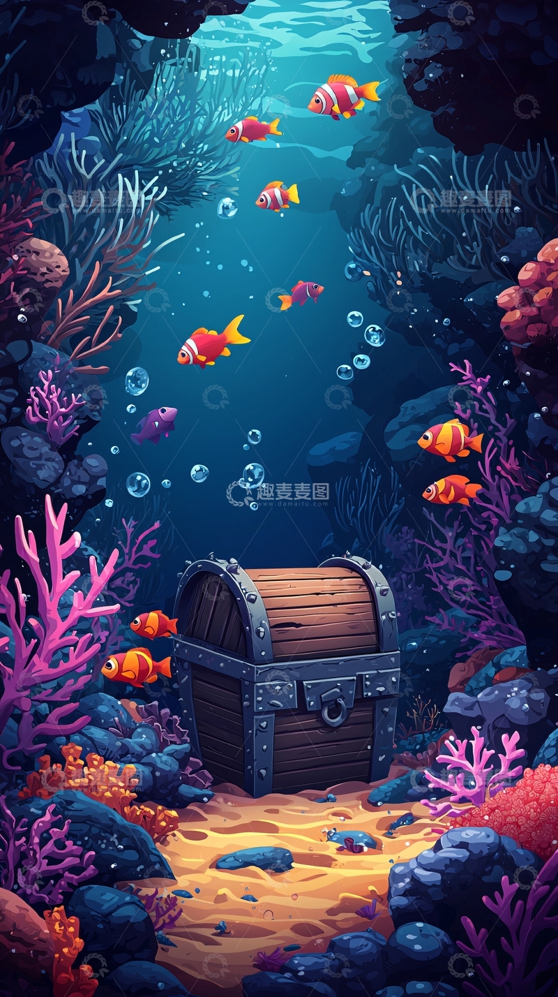 高清大图下载【趣麦麦图】海底宝藏