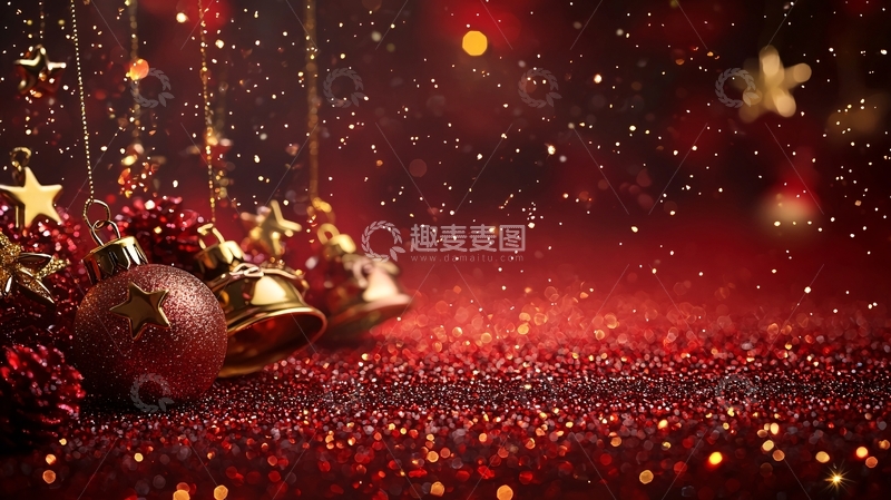 高清大图下载【趣麦麦图】圣诞节红色背景