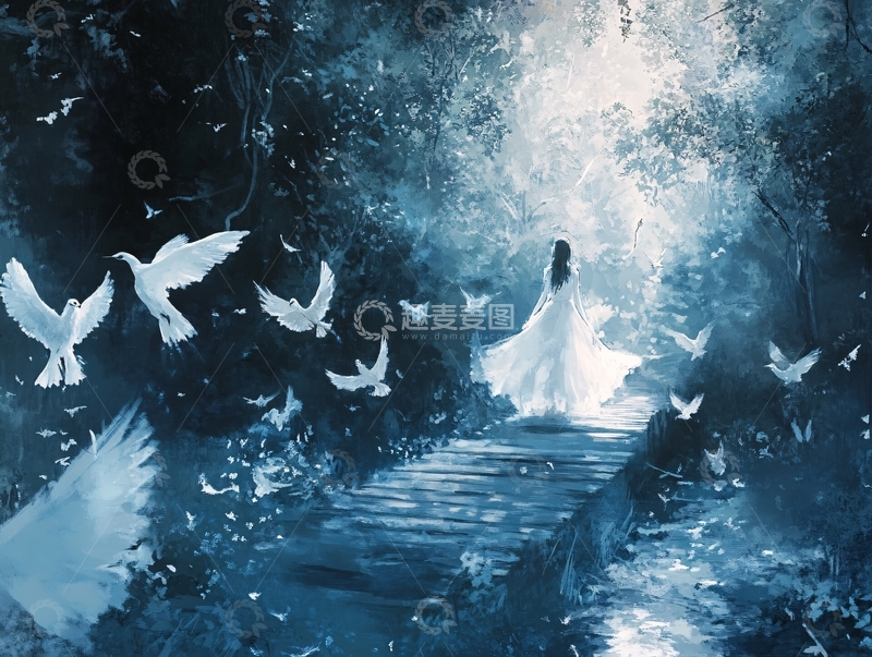 高清大图下载【趣麦麦图】蓝色森林