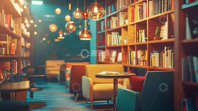 高清大图下载【趣麦麦图】安静舒适的图书馆阅读空间
