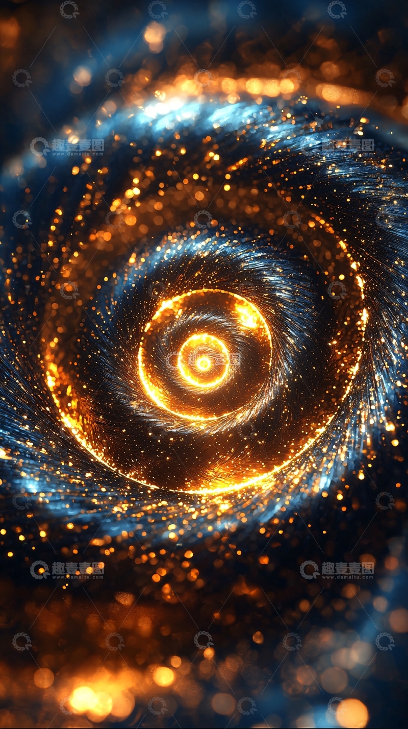 高清大图下载【趣麦麦图】金色漩涡星云
