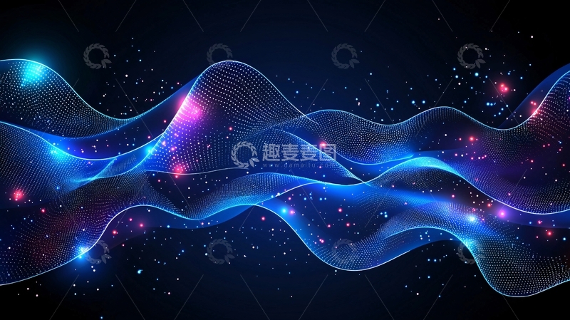 高清大图下载【趣麦麦图】蓝色光波