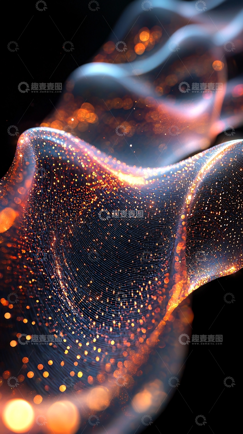 高清大图下载【趣麦麦图】流动透明质感粒子