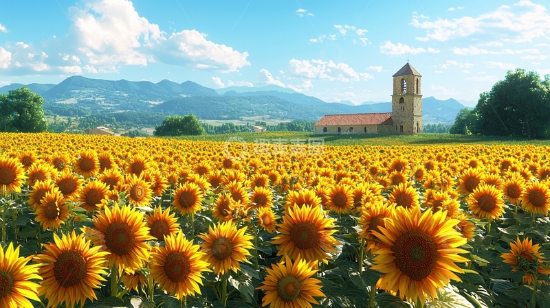 高清大图下载【趣麦麦图】向日葵田