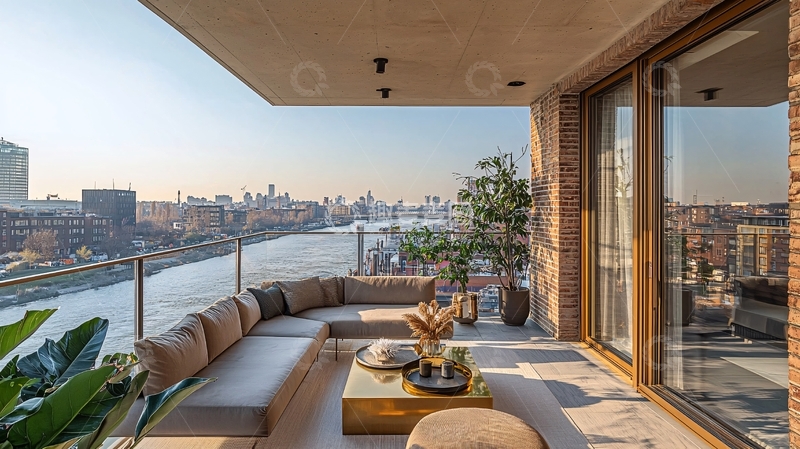 高清大图下载【趣麦麦图】伦敦河景阳台