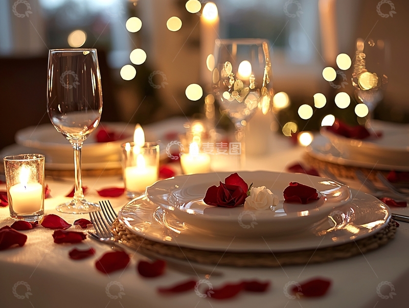 高清大图下载【趣麦麦图】浪漫晚餐场景布置