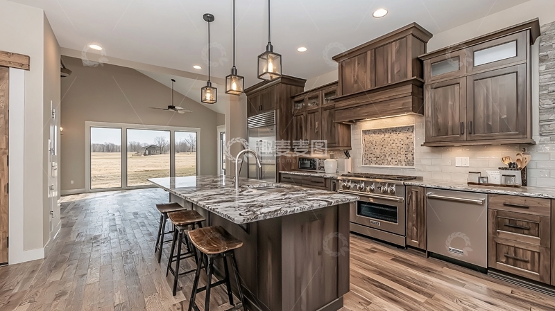 高清大图下载【趣麦麦图】现代乡村风格厨房