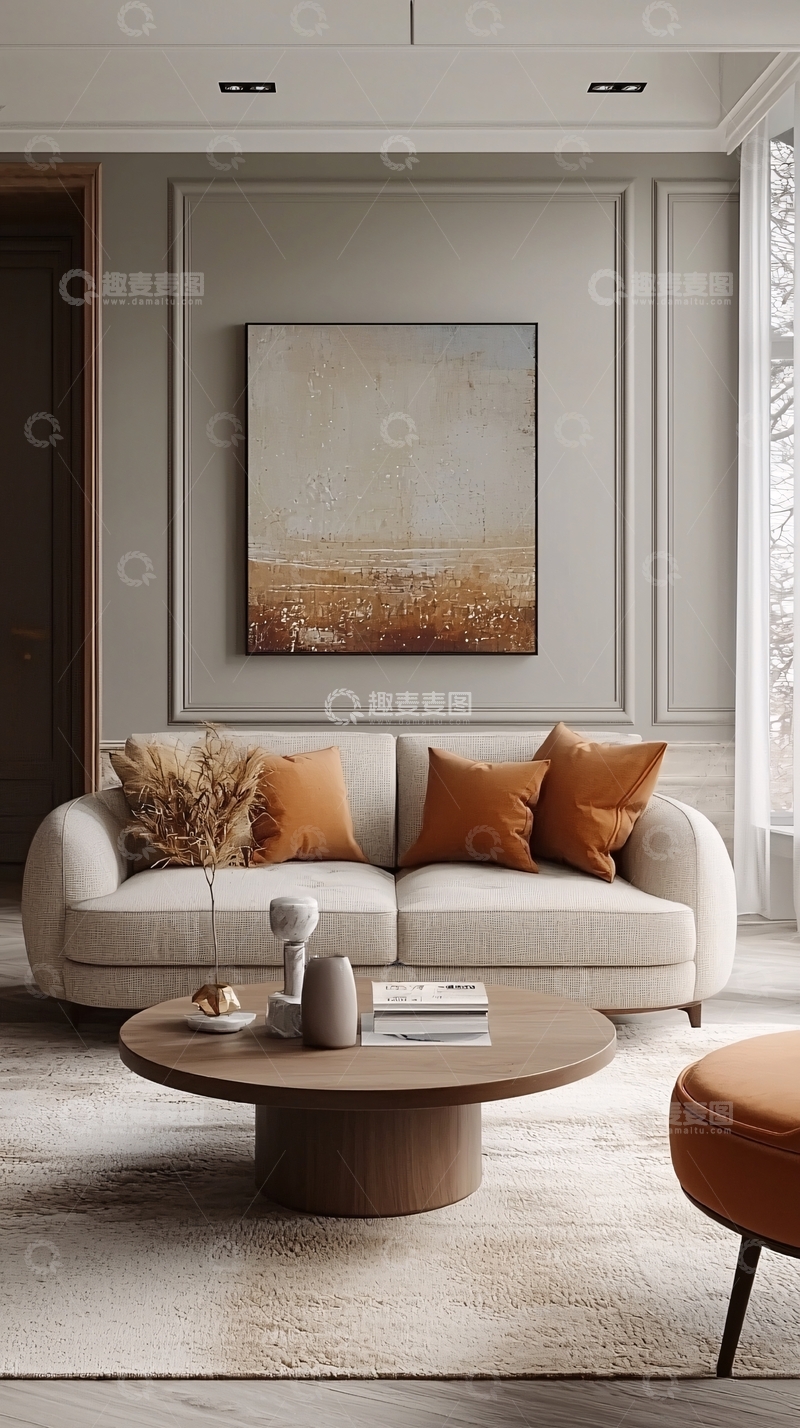 高清大图下载【趣麦麦图】奶油色沙发