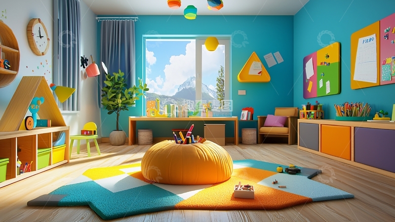 高清大图下载【趣麦麦图】明亮多彩儿童房