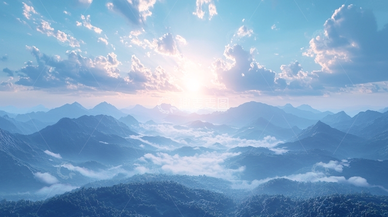 高清大图下载【趣麦麦图】山间云海日出