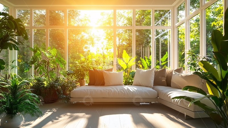 高清大图下载【趣麦麦图】阳光洒满室内休闲角