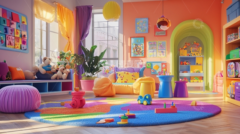 色彩斑斓的儿童游乐室