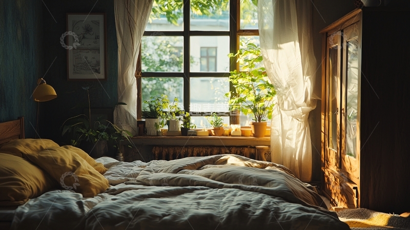 高清大图下载【趣麦麦图】阳光洒满卧室