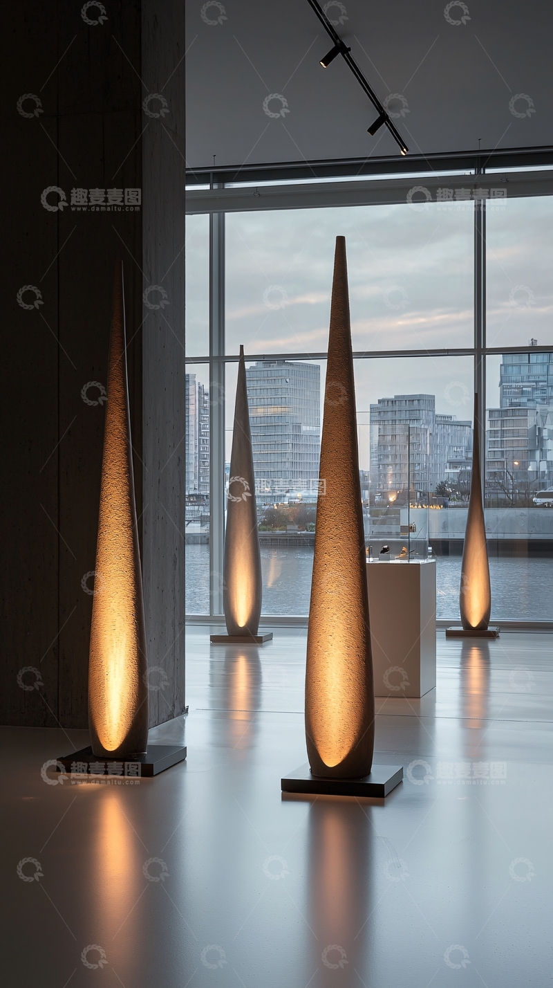 高清大图下载【趣麦麦图】室内锥形落地灯