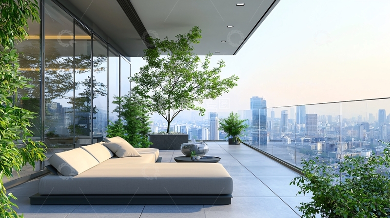 高清大图下载【趣麦麦图】高层公寓阳台景观