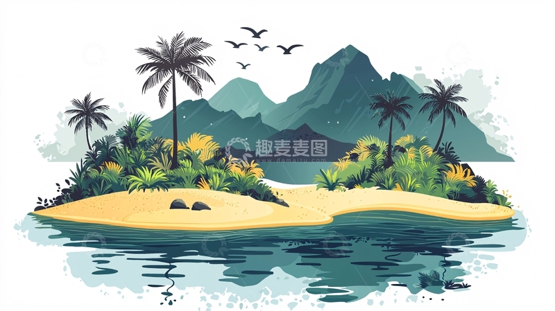 高清大图下载【趣麦麦图】热带岛屿