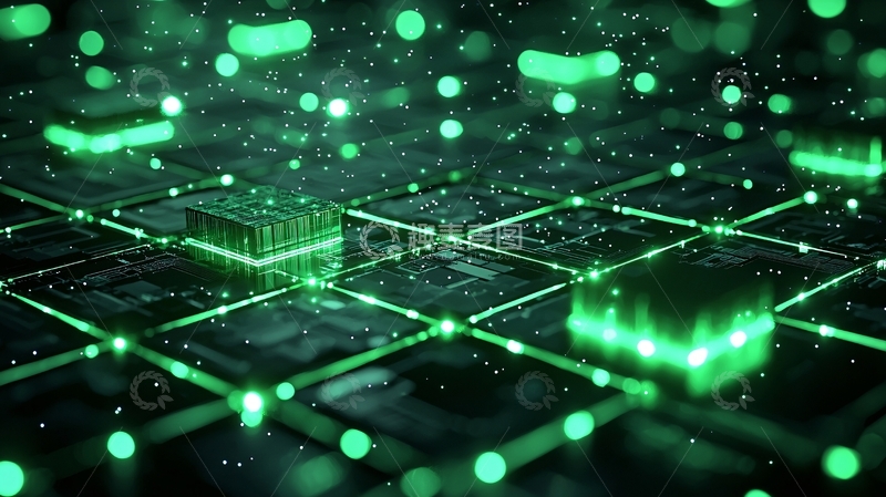 高清大图下载【趣麦麦图】绿色科技电路板