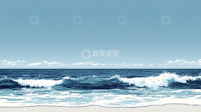 高清大图下载【趣麦麦图】碧海蓝天波光粼粼的海面