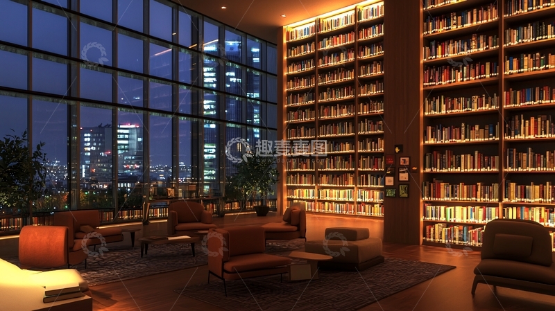 高清大图下载【趣麦麦图】夜景图书馆