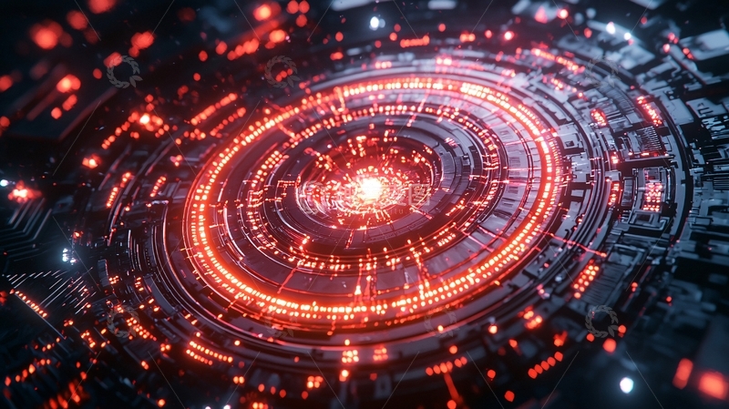 高清大图下载【趣麦麦图】科技感圆形红光装置