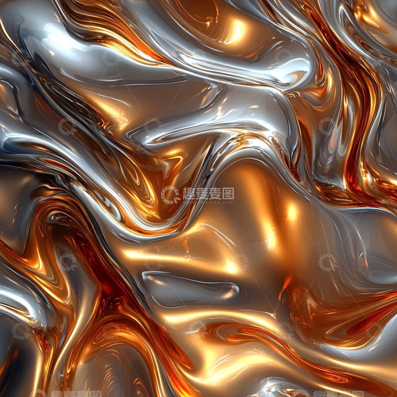高清大图下载【趣麦麦图】金属流动光泽质感
