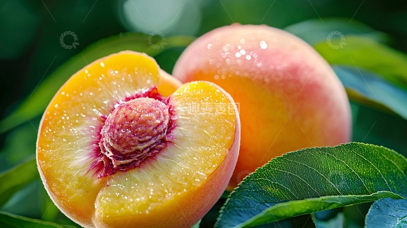 高清大图下载【趣麦麦图】新鲜多汁水蜜桃果实特写