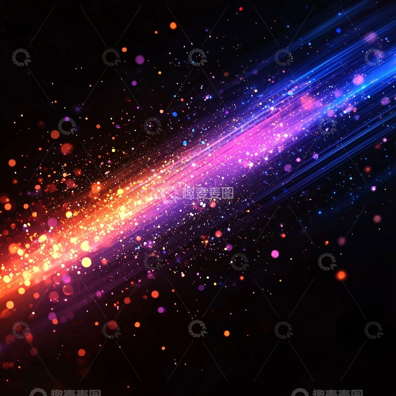 高清大图下载【趣麦麦图】绚丽光束与星尘交织的梦幻