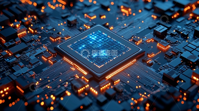 高清大图下载【趣麦麦图】科技感芯片电路板