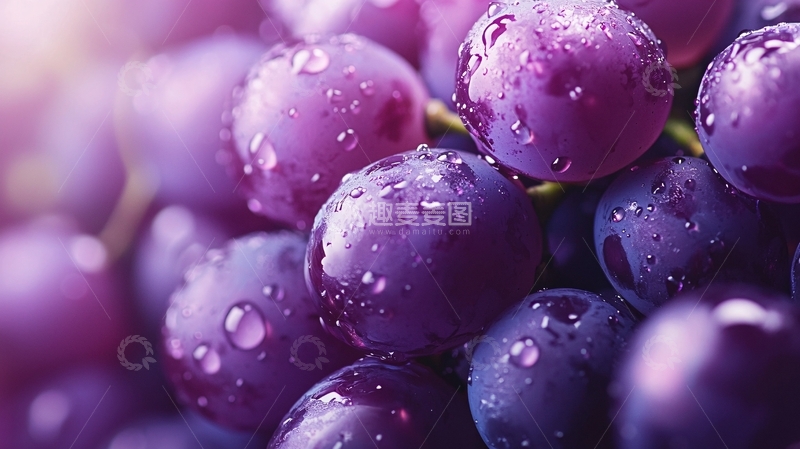 高清大图下载【趣麦麦图】紫红色的新鲜葡萄