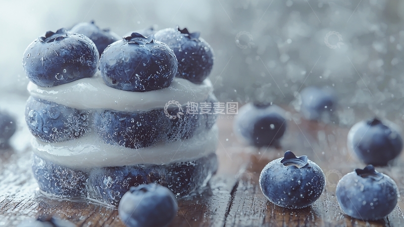 高清大图下载【趣麦麦图】蓝莓奶油蛋糕