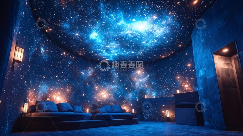 高清大图下载【趣麦麦图】星空穹顶下的休息室