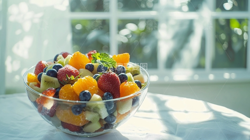高清大图下载【趣麦麦图】阳光下水果沙拉