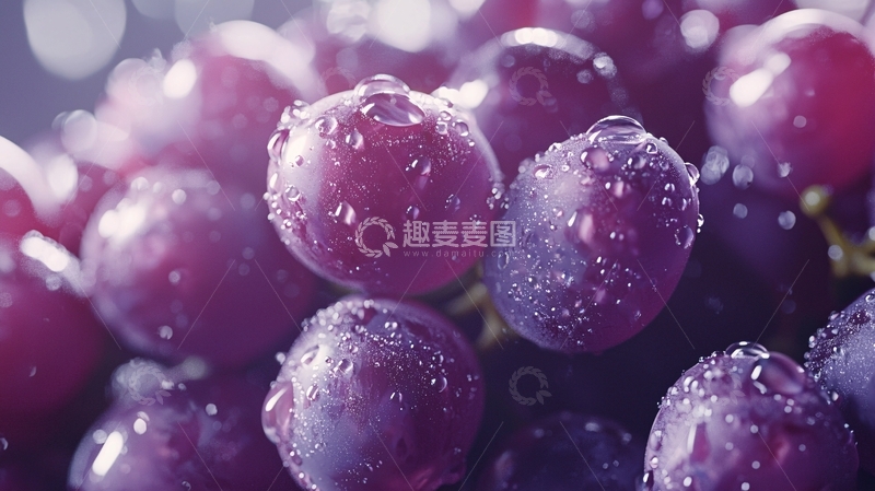 高清大图下载【趣麦麦图】新鲜紫葡萄特写