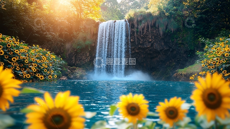 高清大图下载【趣麦麦图】宁静的瀑布